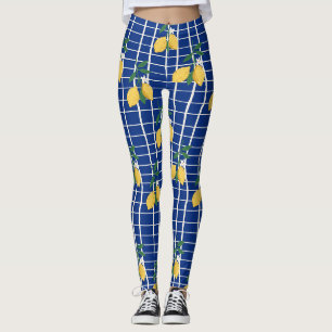 Mediterranean Lemon Branch Pattern Leggings