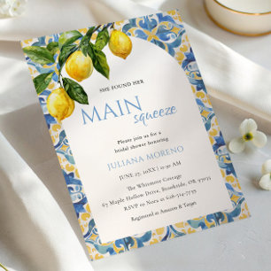 Mediterranean Lemon Bridal Shower Celebration Invitation