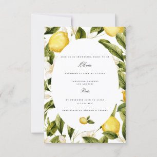 Mediterranean Lemon Bridal Shower Invitation