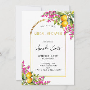 Mediterranean Lemon Bridal Shower Invitation