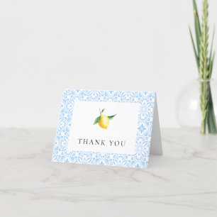Mediterranean Lemon Bridal Shower Thank You Card