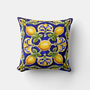 Mediterranean Lemon Ceramic Tile Cushion