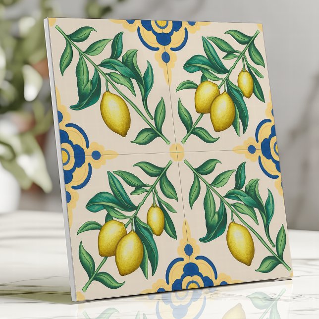 Mediterranean Lemon Citrus Fruit  Ceramic Tile (Creator Uploaded)