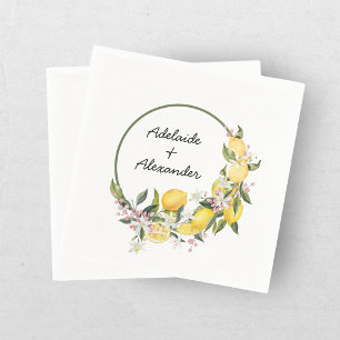 Mediterranean Lemon Citrus Wedding Collection Napkin