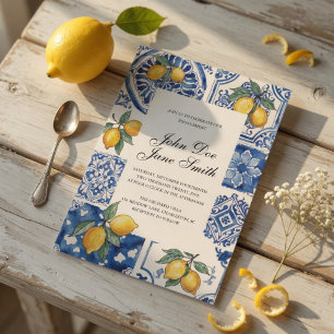 Mediterranean Lemon Engagement  Invitation