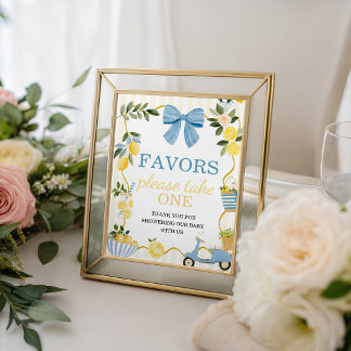 Mediterranean Lemon Favors Table Sign