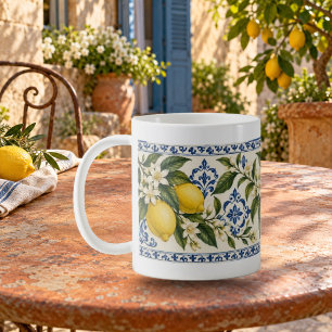 Mediterranean Lemon Grove Botanical Tile Mug