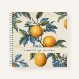 Mediterranean Lemon Grove Wedding Notes Notebook