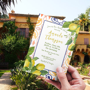 Mediterranean Lemon Her Main Squeeze Bridal Shower Invitation