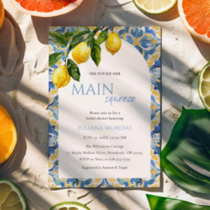 Mediterranean Lemon Main Squeeze Bridal Shower Invitation