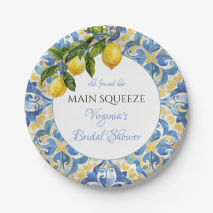 Mediterranean Lemon Main Squeeze Bridal Shower Paper Plate