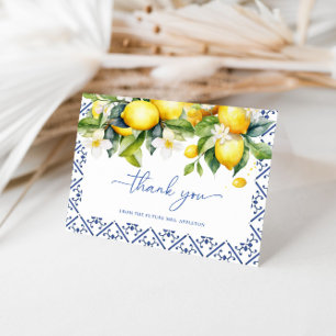 Mediterranean Lemon Main Squeeze Bridal Shower Thank You Card