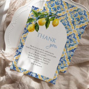Mediterranean Lemon Main Squeeze Bridal Shower Thank You Card