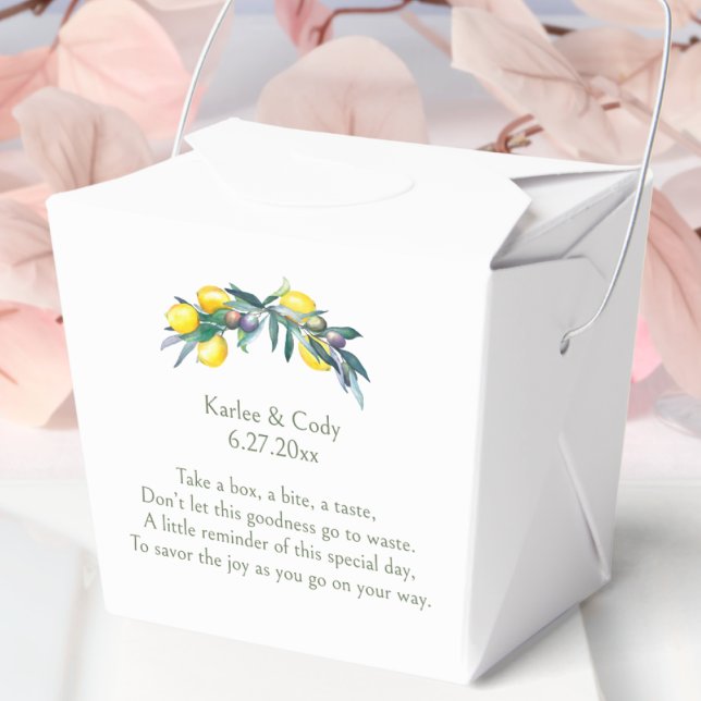Mediterranean Lemon & Olive Take Me Home Leftover  Favour Box (Creator Uploaded)