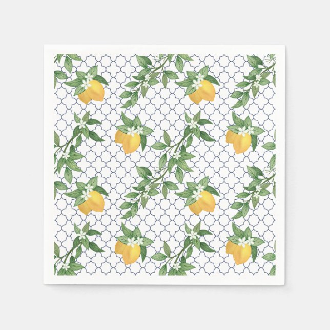 Mediterranean Lemon Paper Napkin (Front)
