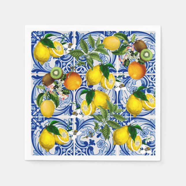 Mediterranean Lemon Paper Napkin (Front)