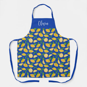 Mediterranean Lemon pattern Apron