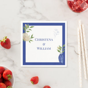 Mediterranean Lemon Personalised Wedding Napkins