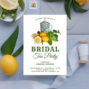Mediterranean Lemon Tea Party Bridal Shower Invitation
