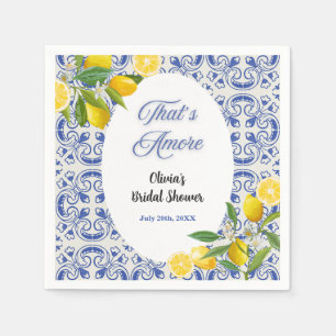 Mediterranean Lemon That's Amore Bridal Shower Napkin