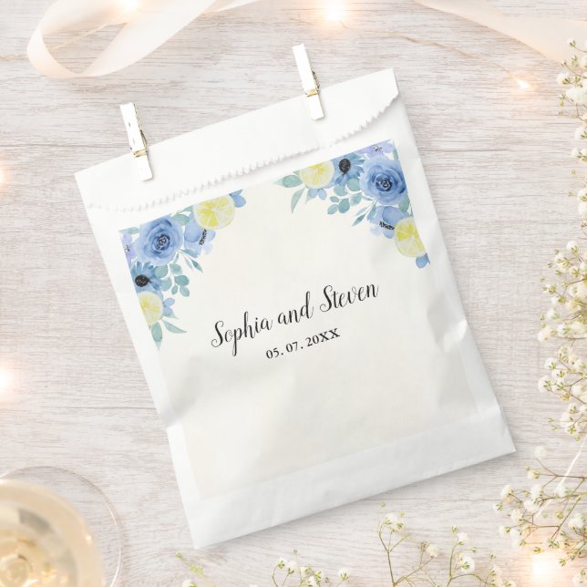 Mediterranean Lemon-Themed Wedding Favour Bag (Clipped)