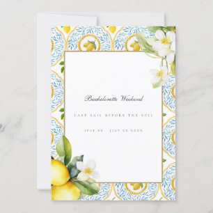 Mediterranean Lemon Tile Bachelorette Weekend Card