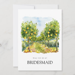 Mediterranean Lemon Tile Bridesmaid Proposal Card