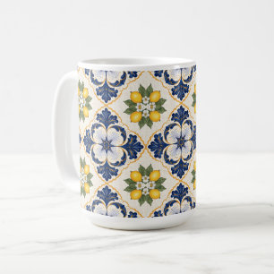 Mediterranean Lemon Tile Italian Talavera Coffee Mug