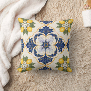 Mediterranean Lemon Tile Italian Talavera Cushion
