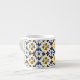 Mediterranean Lemon Tile Italian Talavera Espresso Cup