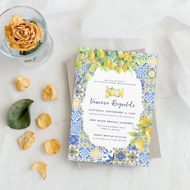 Mediterranean Lemon Tiles | Bridal Shower Invitation (Creator Uploaded)