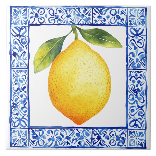 Mediterranean Lemon Tuscan Rustic Ceramic Tile (Front)
