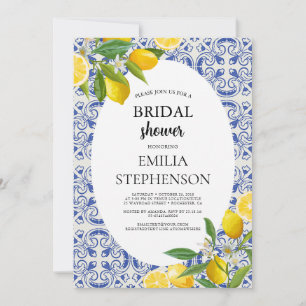 Mediterranean Lemon Wedding Bridal Shower Invitation