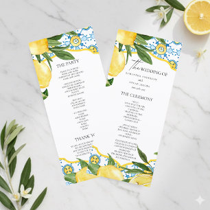 Mediterranean Lemon Wedding Ceremony Program  