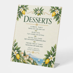 Mediterranean Lemon Wedding Dessert Sign Italian