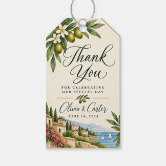 Mediterranean Lemon Wedding Gift Tags | Italian Vi