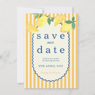 Mediterranean Lemon Wedding Save the Date