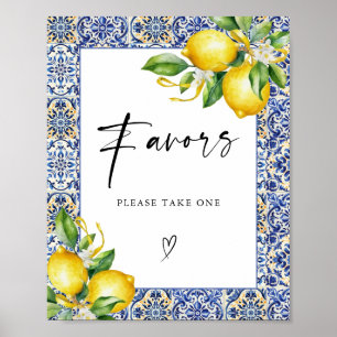 Mediterranean Lemons Bridal Shower Favours Sign