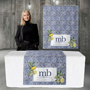 Mediterranean Lemons Business Table Runner Banner Tapestry