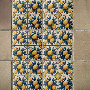 Mediterranean lemons classic country traditional ceramic tile