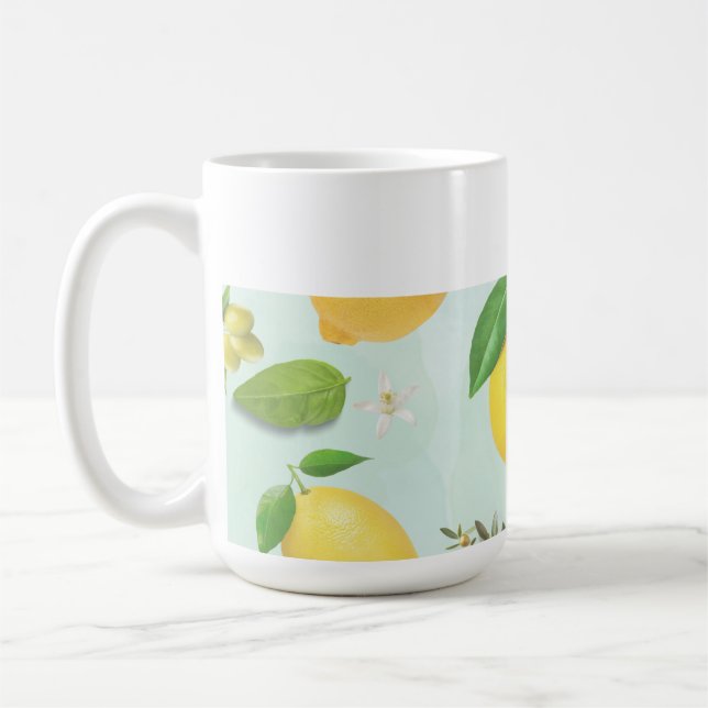 Mediterranean Lemons & Olives Kitchen Coffee Mug (Left)
