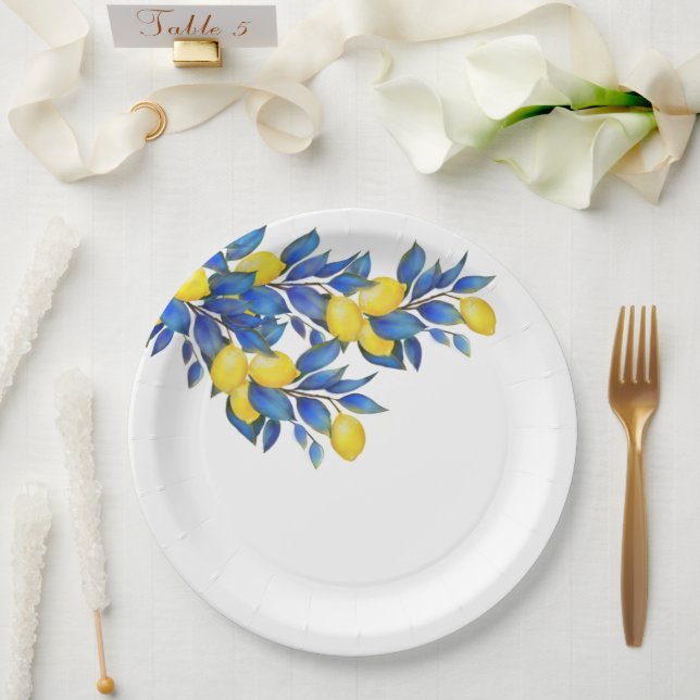 Mediterranean-Lemons- Paper Plate (Wedding)