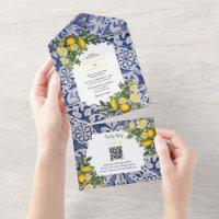Mediterranean Lemons Portuguese Tiles Wedding