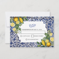 Mediterranean Lemons Portuguese Tiles Wedding
