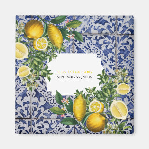 Mediterranean Lemons Portuguese Wedding Favour Magnet