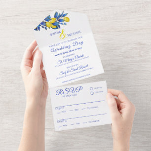Mediterranean Lemons-Wedding- All In One Invitation