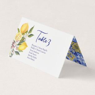 Mediterranean Lemons Wedding Place Cards