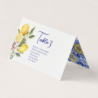 Mediterranean Lemons Wedding Place Cards