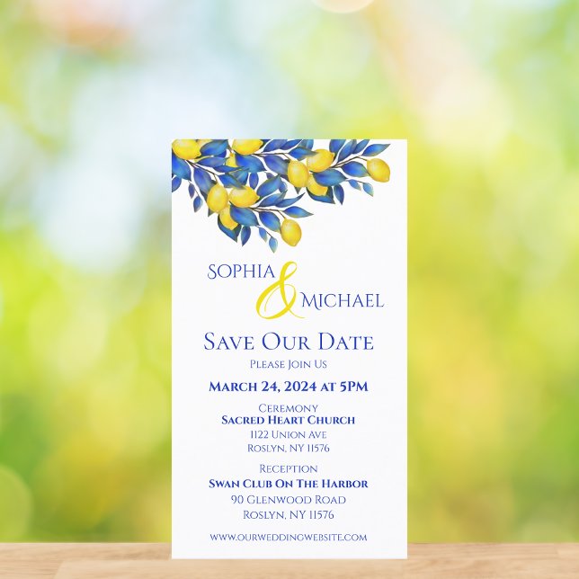 Mediterranean- Lemons- Wedding-Save the Date- Business Card (Mediterranean-Lemons-Save the Date)