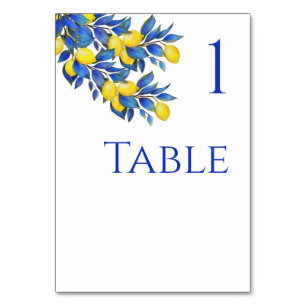 Mediterranean- Lemons-Wedding Table Card